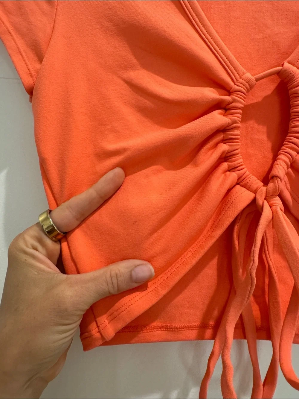 ALO Yoga Coral Wrap Crop Top with Front Keyhole